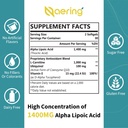 Liposomal Alpha Lipoic Acid 1400mg Softgels, ALA Supplement with L-Carnitine 1000mg, Ubiquinol (Active CoQ10) 100mg and Vitamin E 10mg,Alpha-Lipoic Acid for Antioxidants, Nerve,Energy 180 Softgels 3