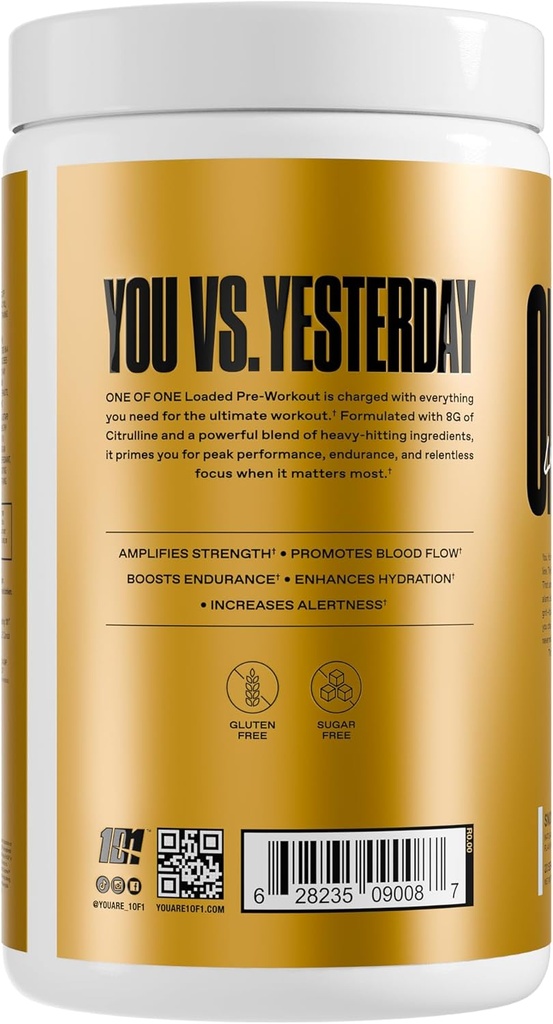 ONE OF ONE Loaded Pre-Workout – High-Stim Energy, Focus & Endurance with EndoFlo™, Genius Pure™ Alpha GPC, NeuroRush™, Dynamine®, No Crash, Gluten Free – Snow Cone 3