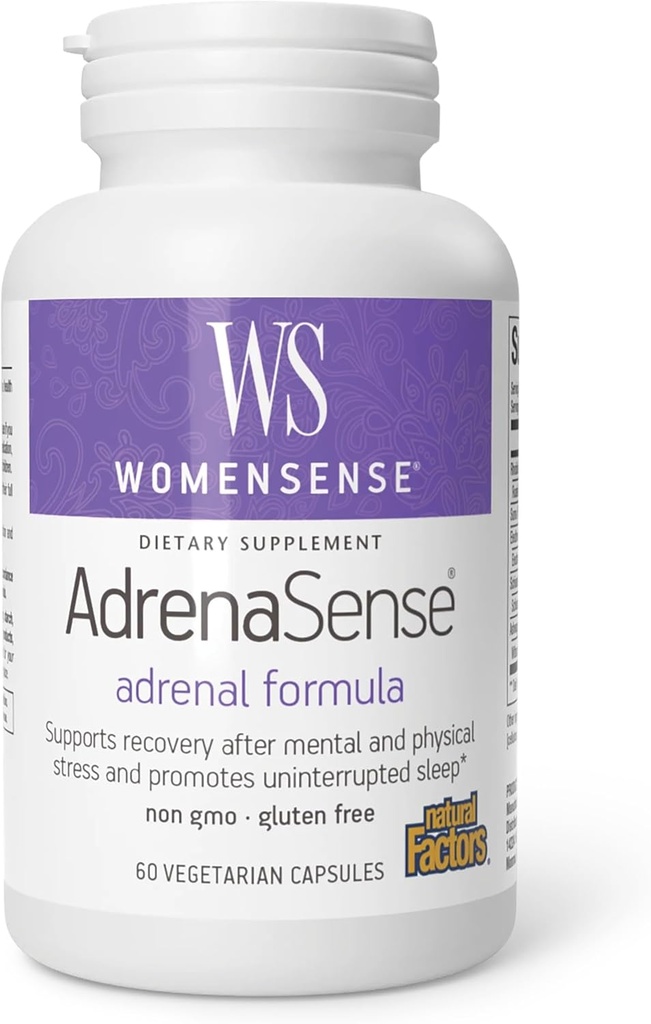 WomenSense AdrenaSense by Natural Factors, AdrenaSense, Herbal Supplement for Adrenal Support and Stress Relief, Vegan, Non-GMO, 60 Capsules 2