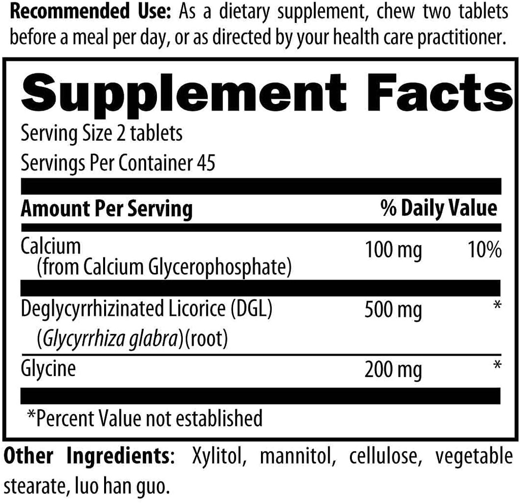 Designs for Health Deglycyrrhizinated Licorice Root Chewables - DGL Synergy 500mg Licorice Supplement to Support Digestion - Pleasant-Tasting, Non-GMO + Sugar Free (90 Chewable Tablets) 4