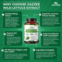 Zazzee Extra Strength Wild Lettuce 10:1 Extract, 1500 mg Strength, 120 Vegan Capsules, Potent Lactuca Virosa Variety, Concentrated 10X Extract, 100% Vegetarian, All-Natural, Non-GMO, Made in The USA 6