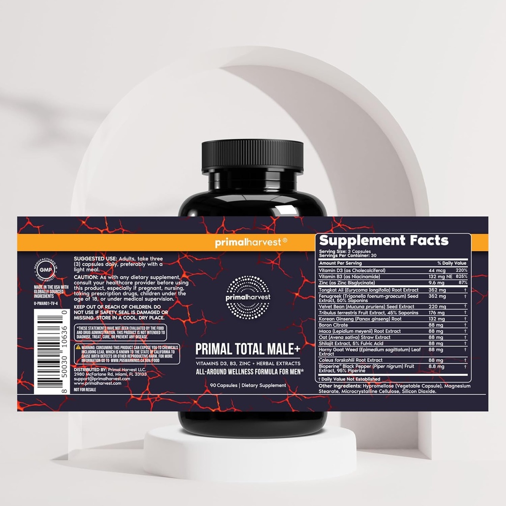 Primal Harvest Total Male+ & Magnesium Supplement Optimize Men’s Health with Targeted Nutrients for Vitality & Recovery 2 Pack Bundle 5