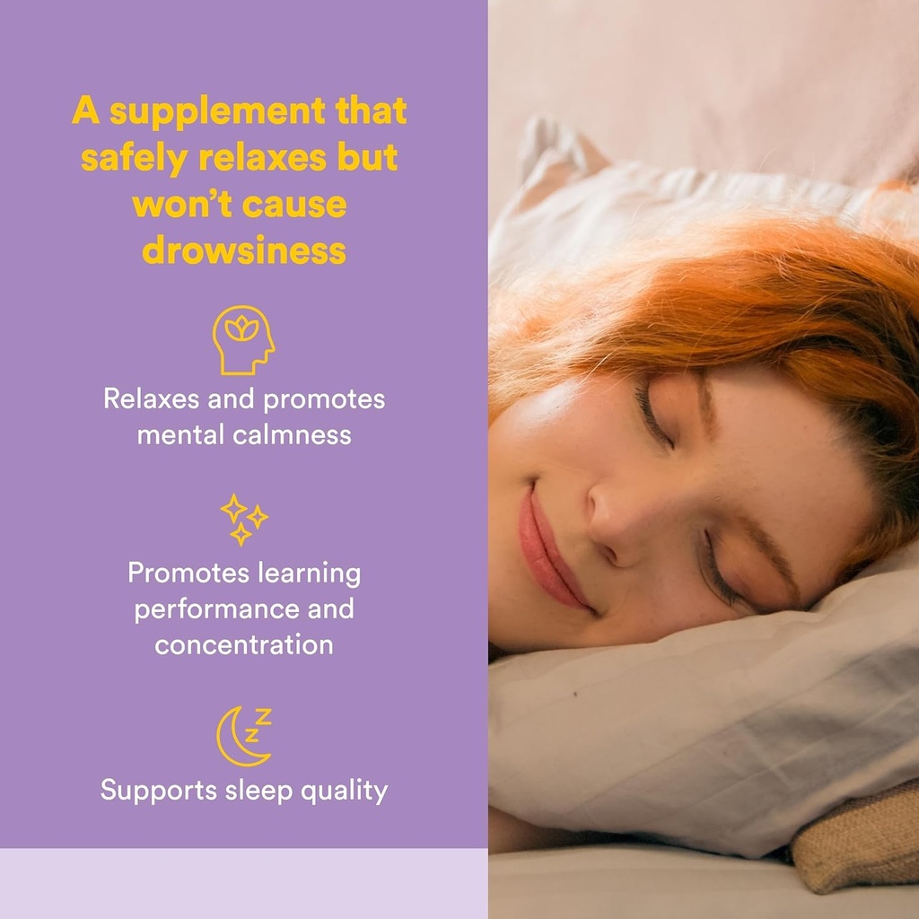 Natural Factors Suntheanine L-Theanine 100 mg - Health Supplement for Calm Outlook - L-Theanine Supplement Supports Relaxing Sleep & Aids Against Drowsiness - 120 Chewable Tablets (60 Servings) 3