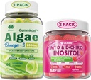 Bundle: Vegan Omega 3 Supplement Gummies & Inositol Gummies Ideal 40:1 Ratio Myo & D-Chiro Inositol 2