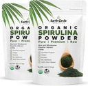Earth Circle Organics Spirulina Powder, Kosher, Raw and Non-Irradiated | Pure Vegan Protein | Premium Superfood, High in Amino Acids and Antioxidants - 4 Ounce (2 Packs) 2
