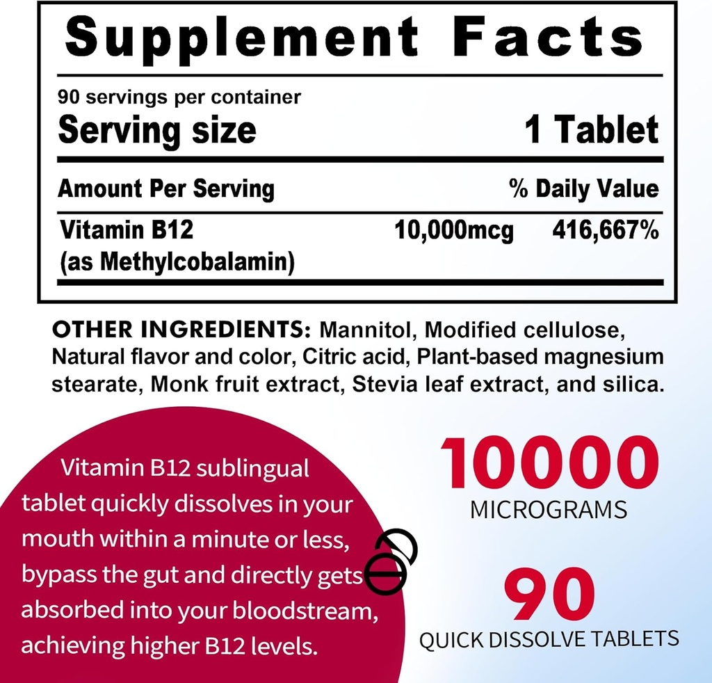 Vitamin B12 Sublingual 10000 mcg+ Beet Root Gummies 3