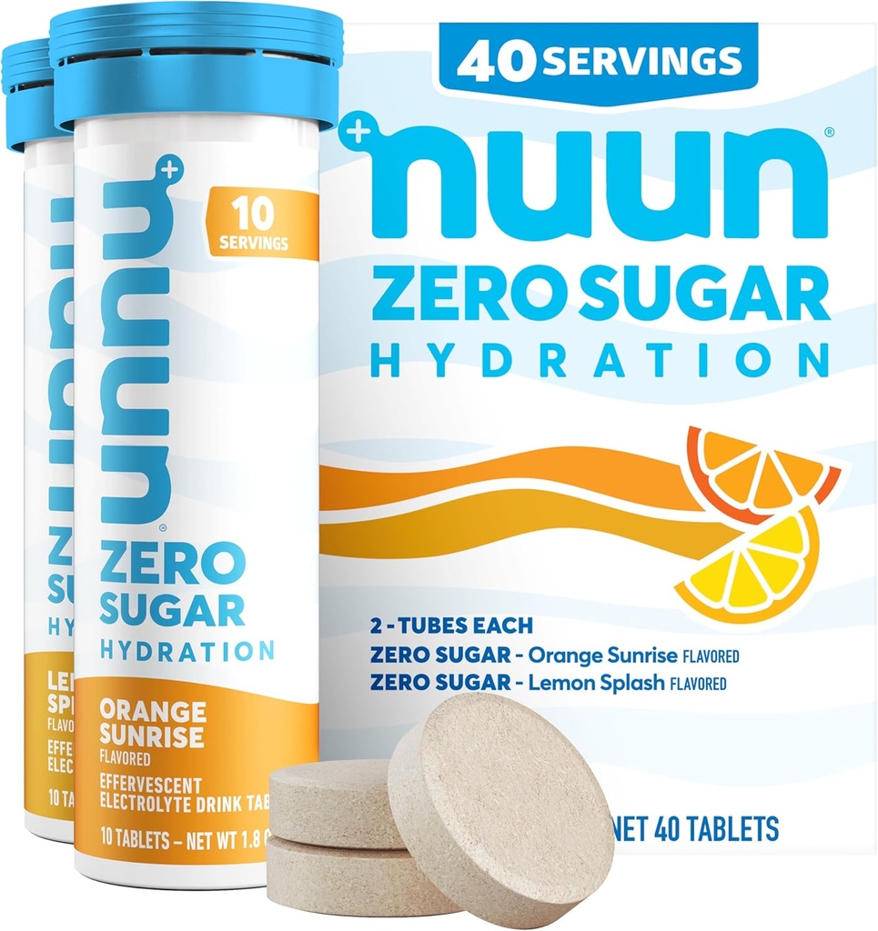 Nuun Zero Sugar Hydration Electrolyte Tablets - Sodium, Potassium, Chloride, Calcium, Magnesium, Light & Delicious Fruit Flavors, No Sugar, Gluten Free, Vegan, Mixed Citrus 4 Pack (40 Servings Total) 2