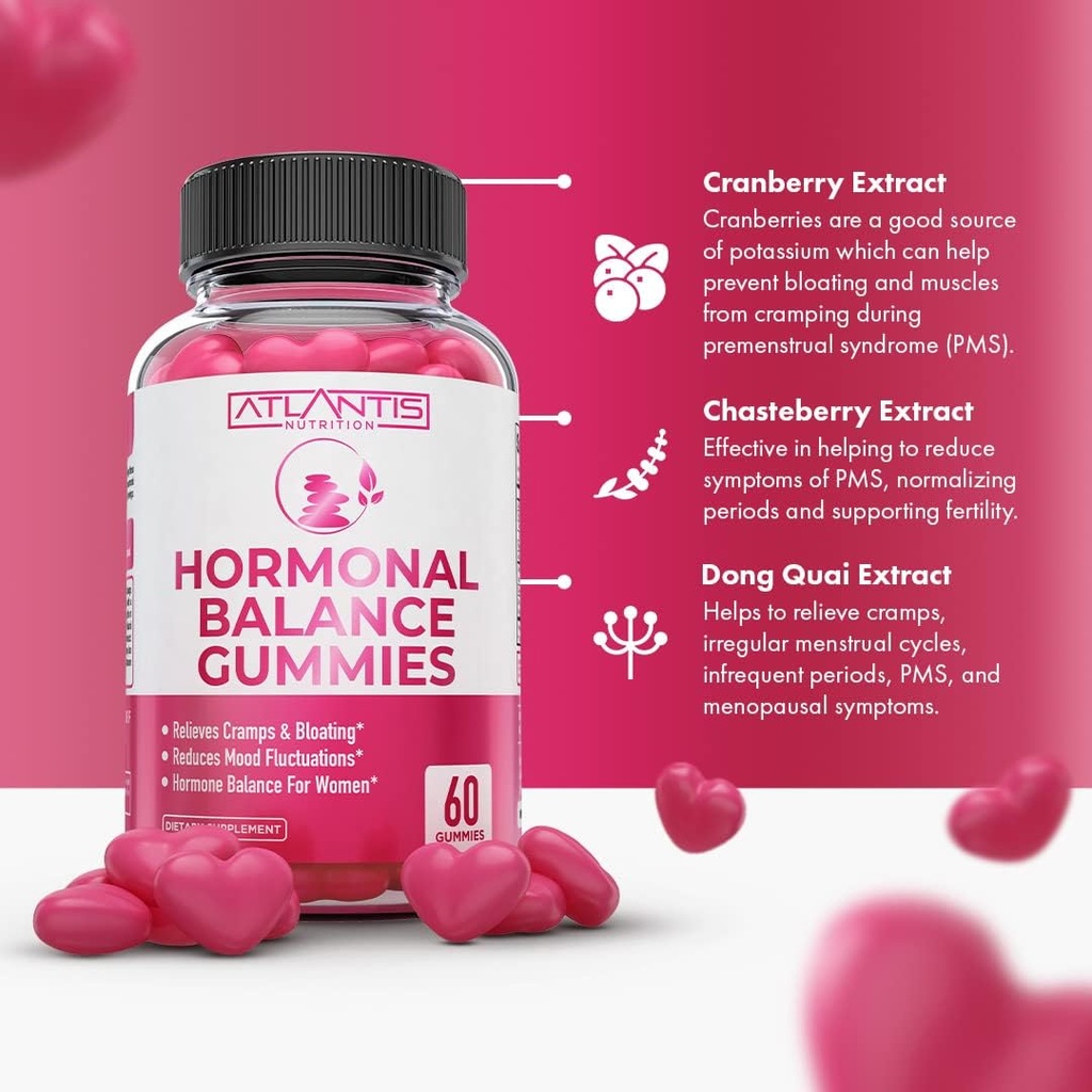 Atlantis Nutrition 60 Hormonal Balance for Women Gummies + 8-in-1 Immune Support 60 Gummies 5