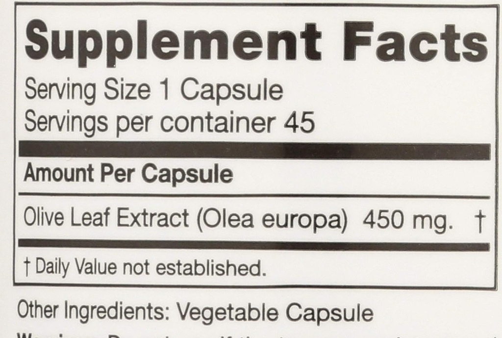 Seagate Products Olive Leaf Extract 450mg 45 Capsules 5