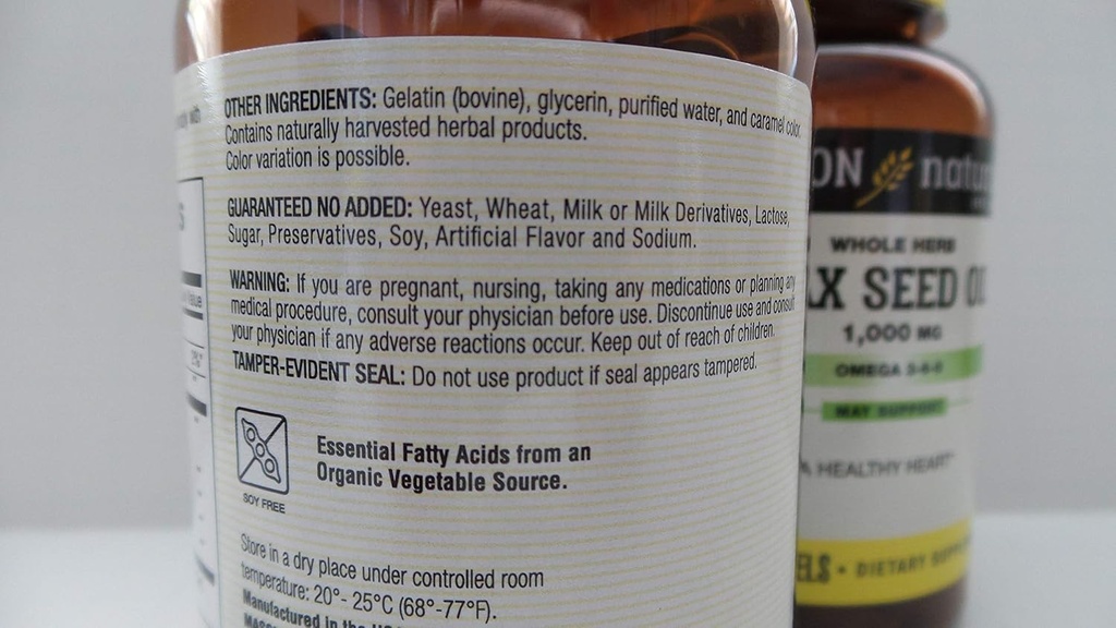 Mason FLAX SEED OIL 1000mg SOFTGELS 100 per bottle 4