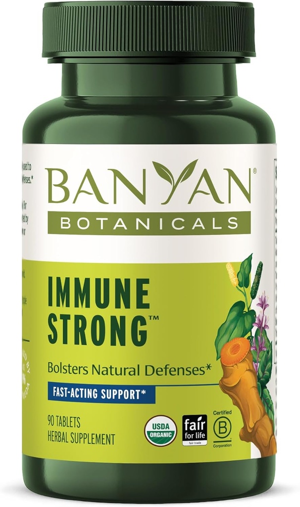Banyan Botanicals Immune Strong – Organic Supplement with Turmeric & Tulsi ­­– Ayurvedic Immune Formula That Supports The Body's Natural Defenses* – 90 Tablets – Non-GMO Sustainably Sourced Vegan 2