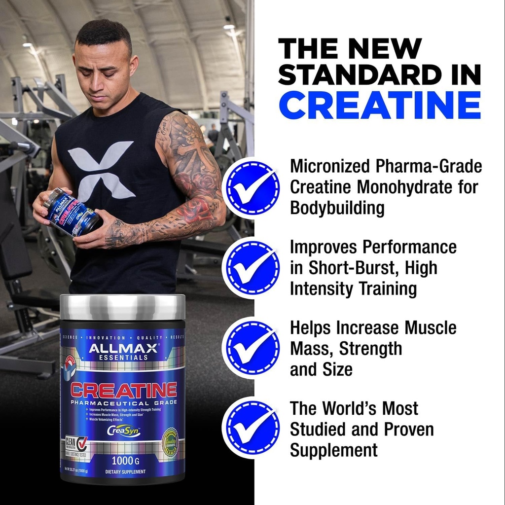 ALLMAX Nutrition - Creatine Monohydrate, Micronized Creatine Powder for Strength and Muscle Recovery, Gluten Free & Fast Absorbing 400g 6