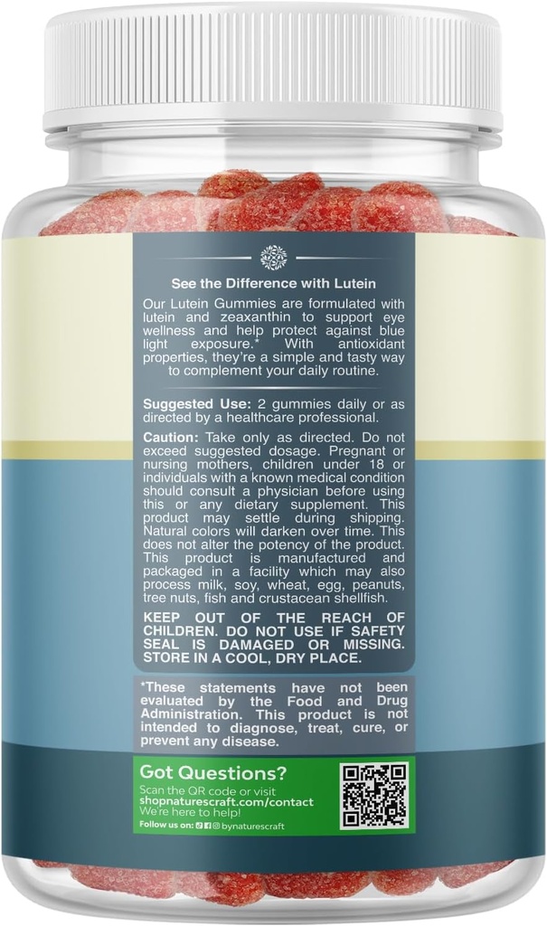 Vision Support Gummies for Adults - Lutein and Zeaxanthin Supplements for Eye Health - Potent Lutein Eye Vitamins for Blue Light Protection Dryness Strain Support & Visual Sharpness - 60 Count 3