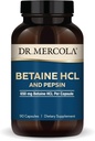 Dr. Mercola Betaine HCL & Pepsin - Digestive Support Supplement for pH Balance - Aids Mineral & Nutrient Absorption - Digestive Aid - Non-GMO, Gluten-Free & Soy-Free - 90 Capsules (30 Servings) 2
