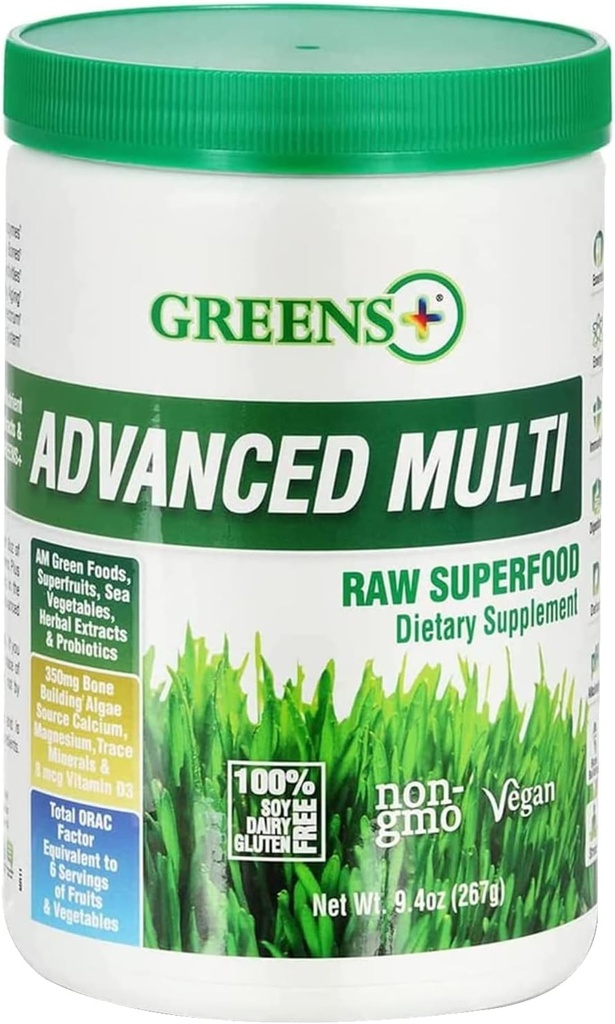 Greens+ Advanced Multi Raw Superfood Powder Healthy Organic Blend, Non-GMO, Soy/Dairy/Gluten Free Camu Camu Vitamin C Supplement Pure Berry SuperFruit 400mg Vitamin C, 120 Veggie Capsules 3
