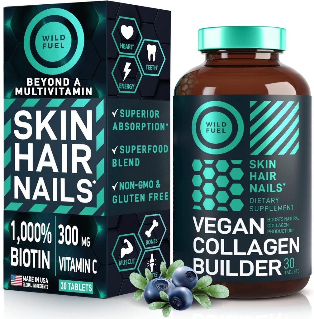 WILD FUEL Vegan Collagen Builder and Saffron Extract Vegan Bundle 6