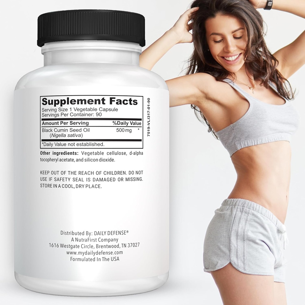 Cold Pressed Black Seed Oil Capsules - 90 Count - Nigella Sativa for Hair, Skin & Enhanced Immunity - Vegan, Gluten-Free, Non-GMO Black Cumin Seeds Oil 3