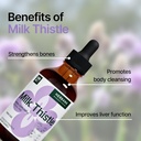 Milk Thistle 4 fl oz Liquid Extract - Natural Liver Support Drops - Cleanse and Detox Herbal Supplement - Silybum Marianum Tincture for Man & Woman - Family Size - High Potency - 90-Day Supply 4
