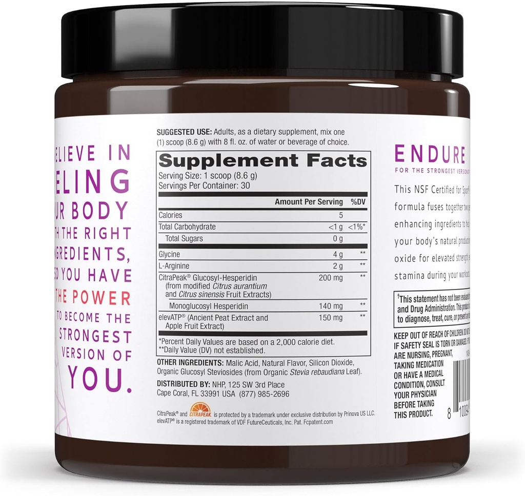 Pure Power Endurance Powder, Berry Blast Flavor, 9.1 oz (258 g), 30 Servings, 4 g of Glycine, 2 g of L-Arginine, 0 g of Sugar, Non-GMO, NSF Certified for Sport, Dr. Mercola 3