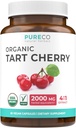 Organic Tart Cherry Capsules - High Strength 4:1 Tart Cherry Extract Capsules with 2000mg Herbal Equivalent per Serving for Uric Acid Support - Vegan Non-GMO & Made in the USA (2 Months Supply) 2