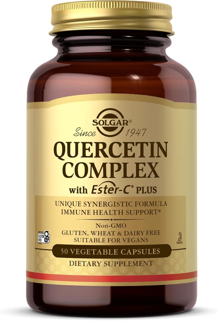 Solgar Quercetin Complex with Ester-C Plus - 50 Vegetable Capsules - Immune Health Support - Gentle on The Stomach Vitamin C - Non-GMO, Vegan, Gluten Free, Kosher - 25 Servings 2