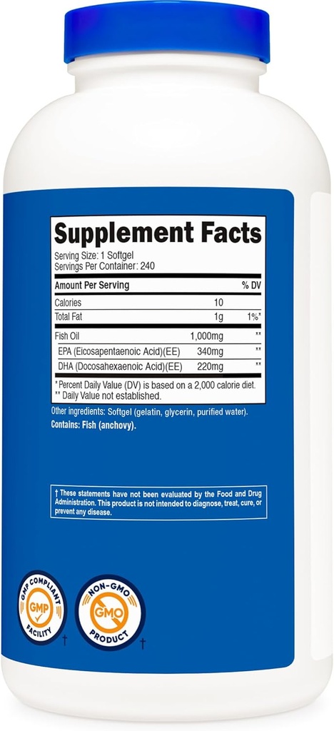 Nutricost Fish Oil 1000mg (560mg of Omega-3), 240 Softgels (3 Bottles) 6