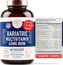 Bariatric Multivitamin with Iron - 45mg Iron Easy to Swallow, One a Day Bariatric Vitamins for Women and Men - Gastric Bypass, Gastric Sleeve Recovery Vitamin Multivitamins - 30 Caps 2