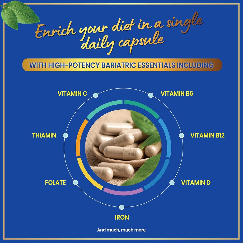 Bariatric Multivitamin with Iron - 45mg Iron Easy to Swallow, One a Day Bariatric Vitamins for Women and Men - Gastric Bypass, Gastric Sleeve Recovery Vitamin Multivitamins - 30 Caps 4