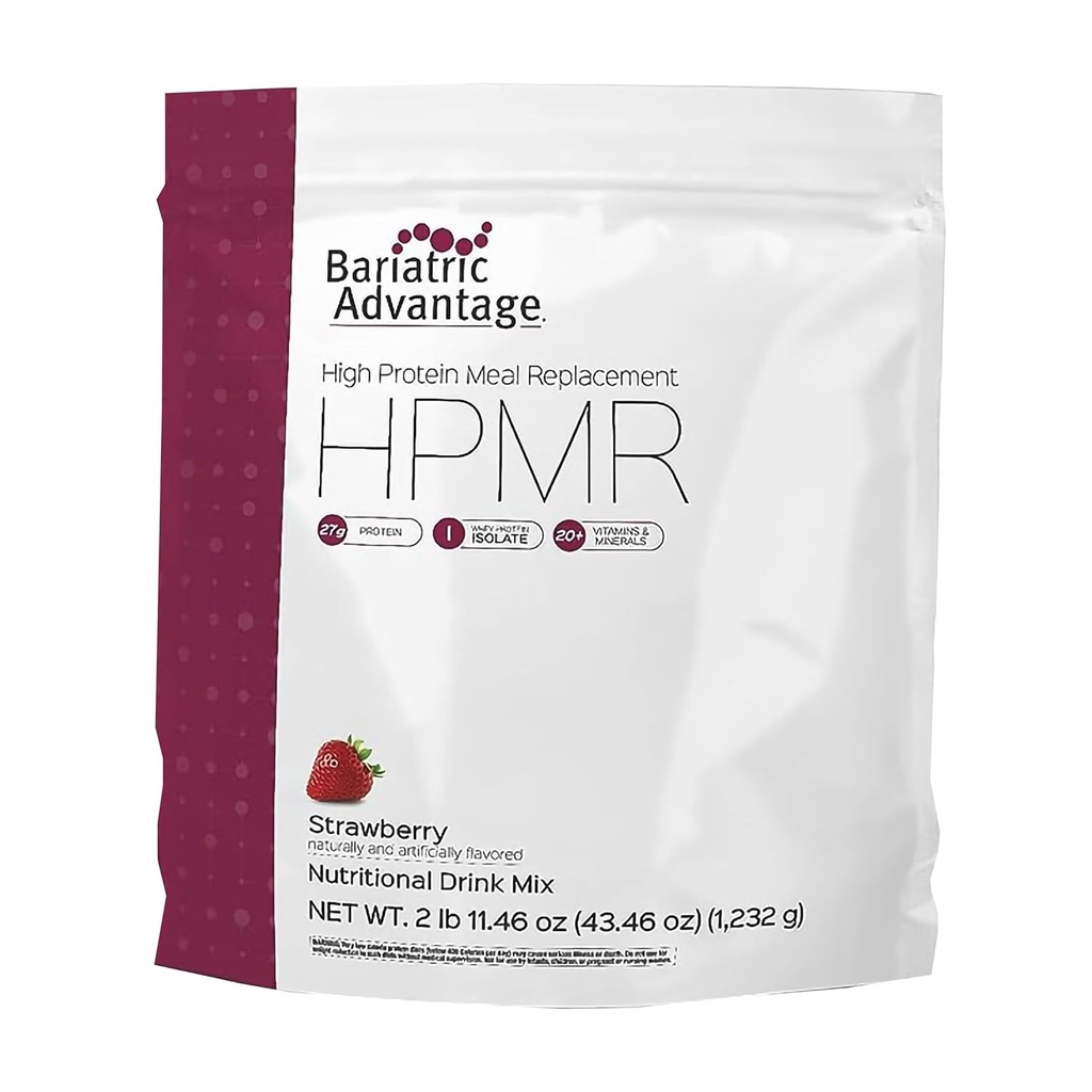 Bariatric Advantage High Protein Meal Replacement Drink Mix, Protein Powder Whey Isolate for Gastric Bypass and Sleeve Gastrectomy Patients, 27g Protein, Lactose Free - Strawberry - 28 Servings 2