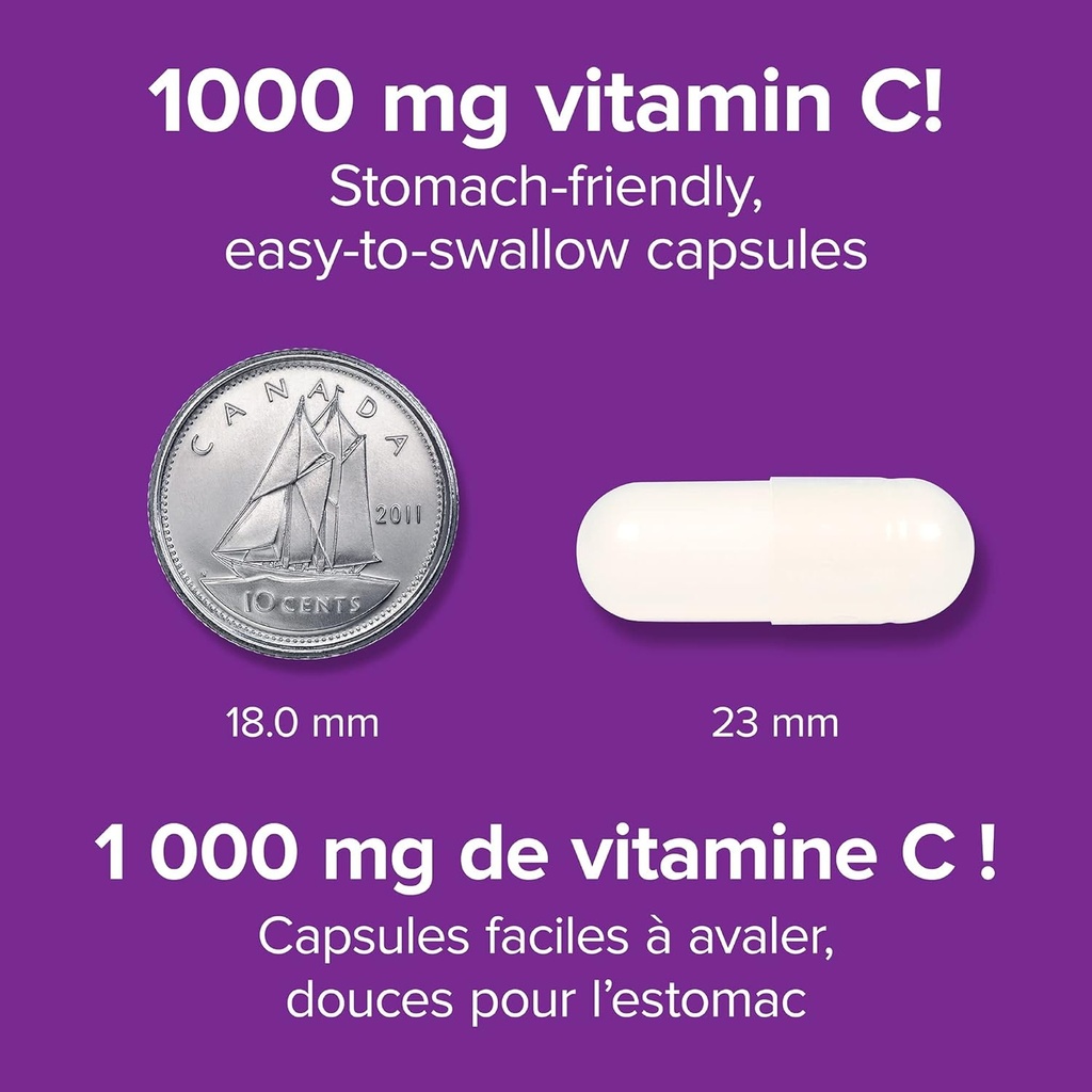 Webber Naturals Vitamin C Calcium Ascorbate 1000 mg · Stomach Friendly, 120 Capsules 6