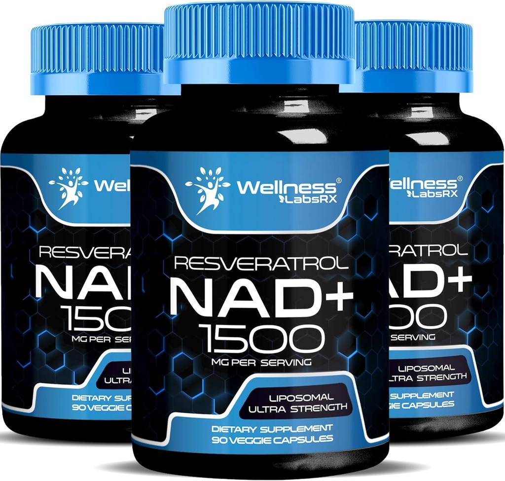 WELLNESS LABSRX NAD Supplement, 1500mg - Liposomal NAD+ Supplement with Resveratrol, NAD Plus Boosting - Support Cellular Health & Healthy Aging - Ultra Strength Capsules, USA Made - 3 Pack 2