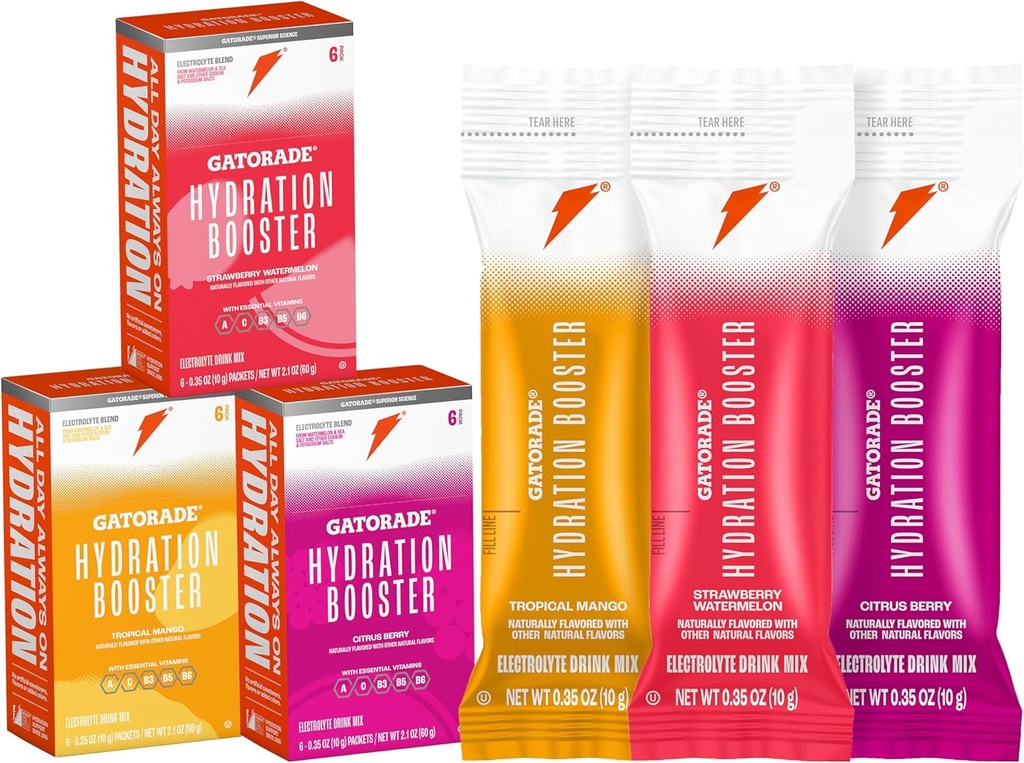 Gatorade Hydration Booster - All 3 Flavors (Strawberry Watermelon, Tropical Mango, Citrus Berry) 2
