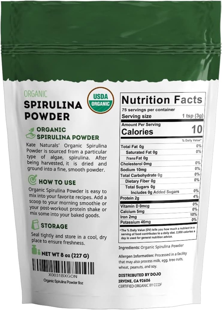 Kate Naturals Organic Spirulina Powder and Beet Root Powder Bundle 4