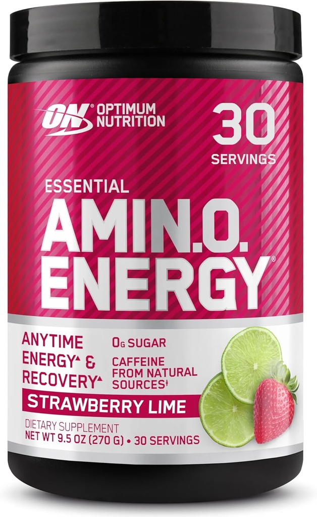 Optimum Nutrition Amino Energy - Pre Workout with Green Tea, BCAA, Amino Acids, Keto Friendly, Green Coffee Extract, Energy Powder - Strawberry Lime, 30 Servings (Packaging May Vary) 2
