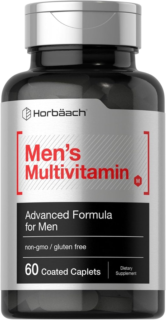 Horbäach Mens Multivitamin | 60 Caplets | Advanced Formula | with Vitamin C, D, Magnesium, Minerals & More | Non-GMO & Gluten Free Supplement 2