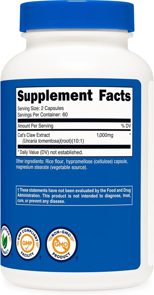Nutricost Cat's Claw 1000mg, 120 Capsules - Vegetarian Caps, Non-GMO and Gluten Free, 60 Servings 6