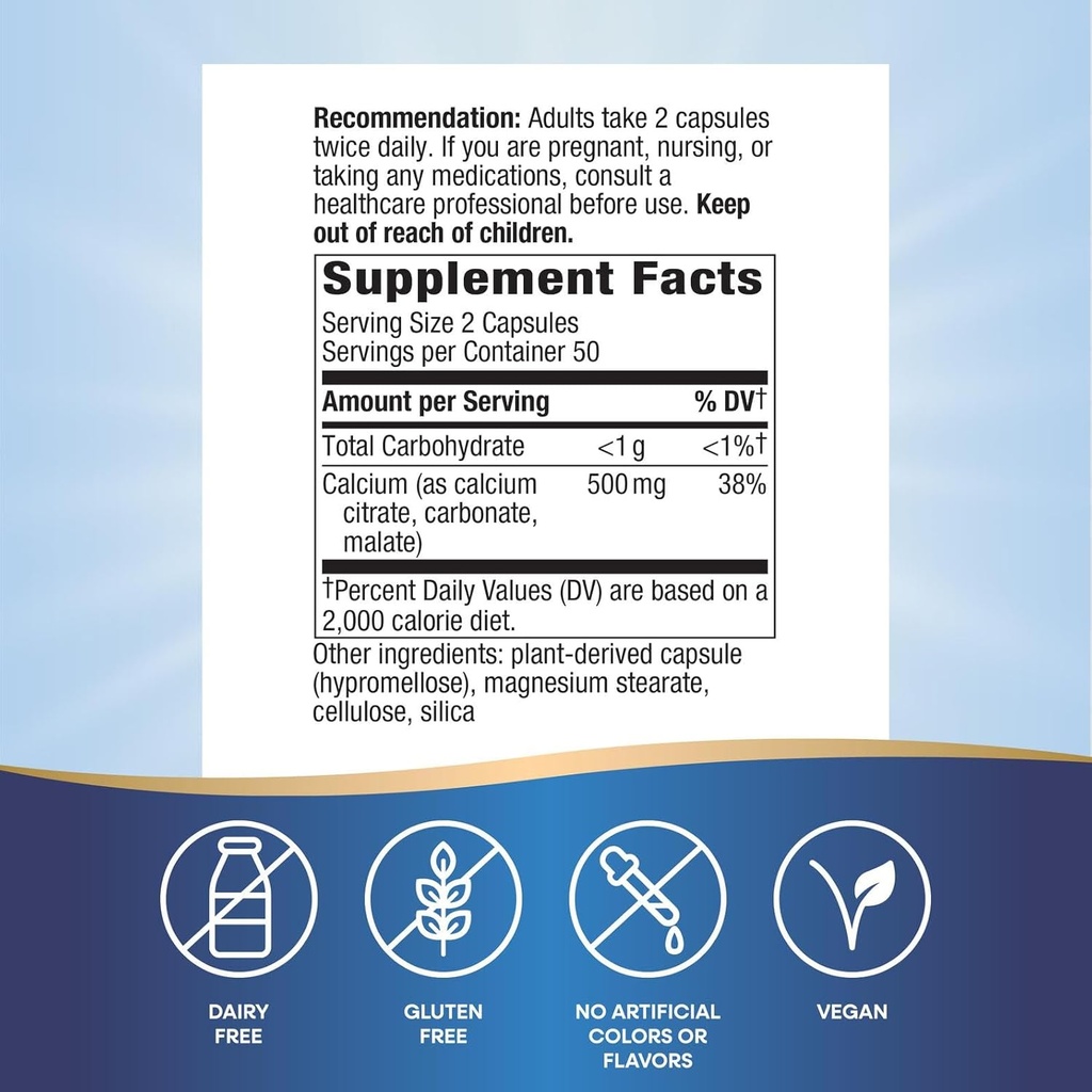 Nature's Way Calcium Citrate, Carbonate and Malate, Supports Bone Health*, 100 Capsules (Packaging May Vary) 6