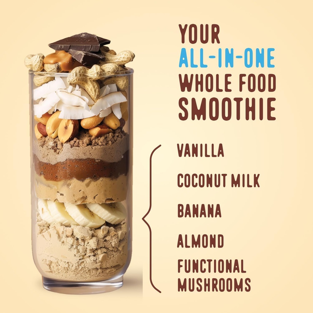 FlavCity Vegan Protein Powder - Chocolate Peanut Butter - 20g Almond, Plant Based Protein Powder - Dairy-Free Shake - With Organic Fruit, Reishi & Cordecyps Mushrooms - No Blender Needed (15 Servings) 4