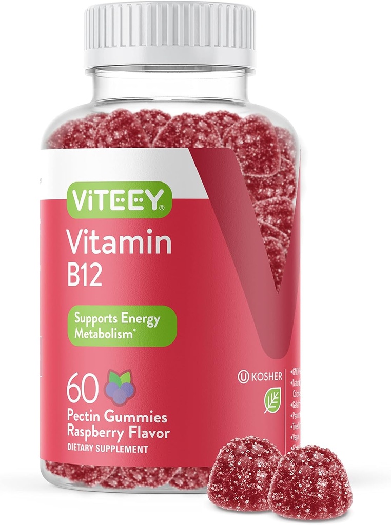 Viteey Vitamin B12 Gummies - Cognitive Support and Energy Gummies - Vegan, Gelatin Free, Gluten Free - 60 Count 2