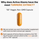 Active Atoms Turmeric Extract, Extra Strength with BioPerine® Black Pepper 750 mg Turmeric Extract per One 00" Capsule, Standardized 95% Curcuminoids, Non-GMO, 60 Veggie Capsules 60 Day Supply 3