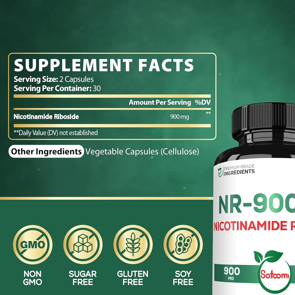 Satoomi NAD Supplement with Liposomal Nicotinamide Riboside - Cellular Energy & Repair, Vitality, Healthy Aging - 60 Capsules for 30 Days 3