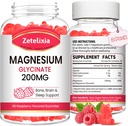 Magnesium Glycinate Gummies, High Absorption Magnesium Glycinate Supplements for Relaxation, Magnesium Chews for Adults and Kids, Raspberry Flavor 120 Count 2