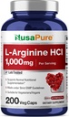 NusaPure L-Arginine 1000 mg 200 Veggie Capsules (Non-GMO, Vegetarian, Vegan) 2