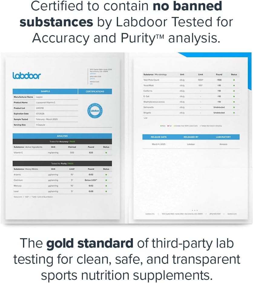 LEGION Liposomal Vitamin C Supplement - High Absorption Liposomal VIT C Supplement for Women & Men - Natural Vitamin C Supplements for Immune System Support (60 Vitamin C Capsules) 5