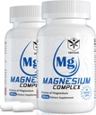 Magnesium Complex Supplement 8 Forms, 500mg Magnesium Glycinate, Malate, Citrate, High Absorption Mg for Calm, Sleep, Mood & Healthy Muscle, Pack of 2, Total 120 Vegan Capsules 2