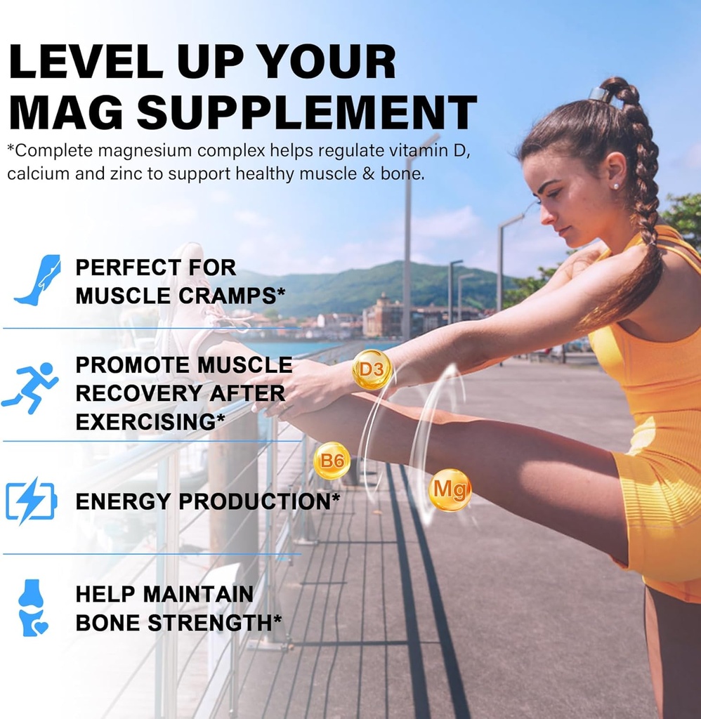 Magnesium Complex Supplement 8 Forms, 500mg Magnesium Glycinate, Malate, Citrate, High Absorption Mg for Calm, Sleep, Mood & Healthy Muscle, Pack of 2, Total 120 Vegan Capsules 5
