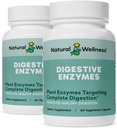 Natural Wellness Digestive Enzymes – Comprehensive Enzyme Blend for Healthy Digestion, Nutrient Absorption & Relief from Gas, Bloating & Indigestion – 60 Vegetarian Capsules 2