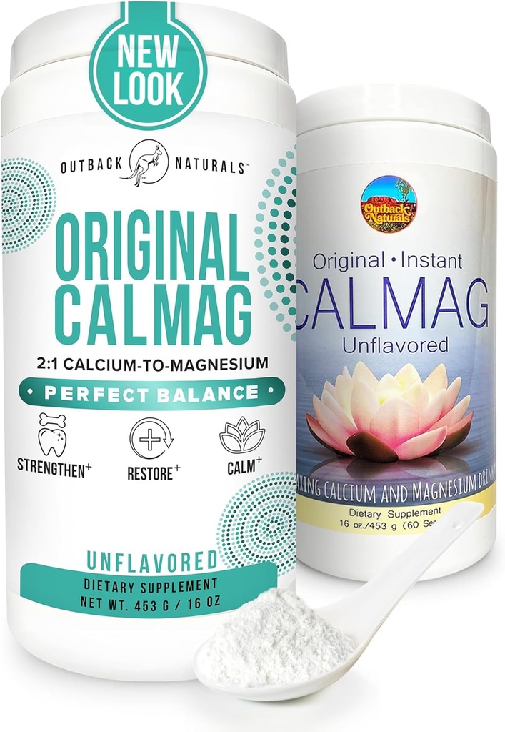 High Absorption 2:1 CalMag Calcium Magnesium Citrate Supplement, Calcium Gluconate Powder, Supports Stress Relief, Sleep & Bone Strength Mineral Drink, Unflavored 16.5 oz (Pack of 1) 2