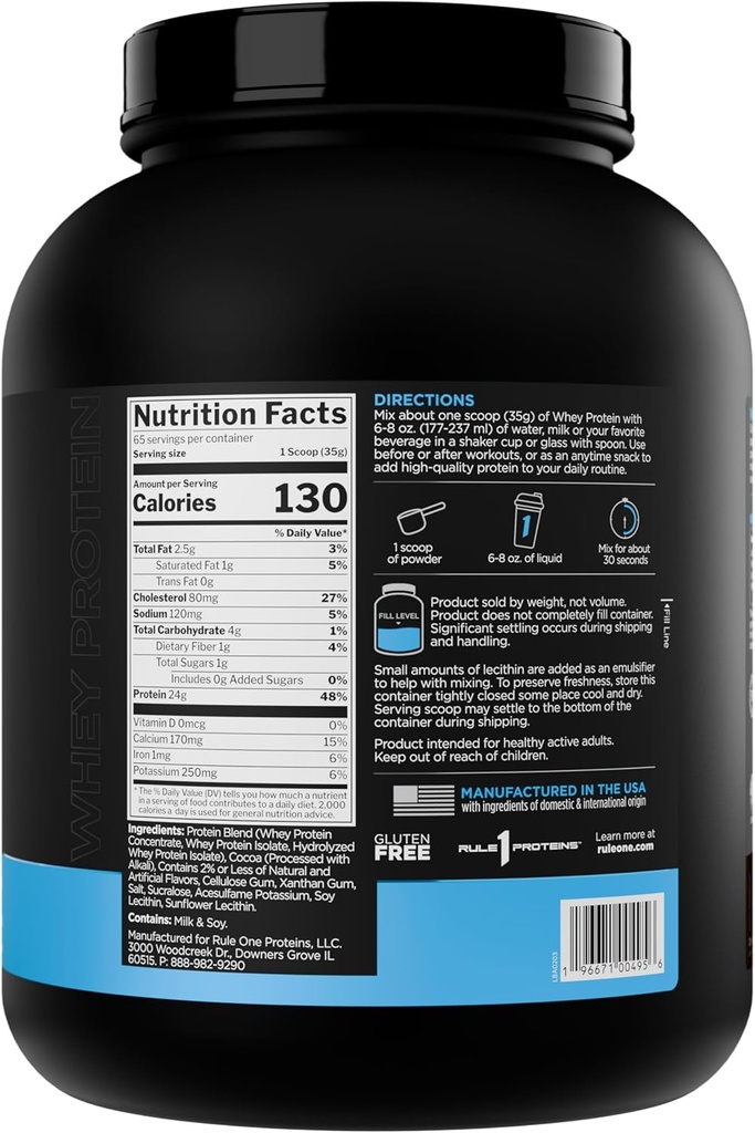 Rule 1 Whey Protein – 24g Fast-Acting Protein from All-Whey Sources with Naturally Occurring EAAs & BCAAs for Workout Recovery or Anytime Use (5 Pounds*, Chocolate Fudge) 3