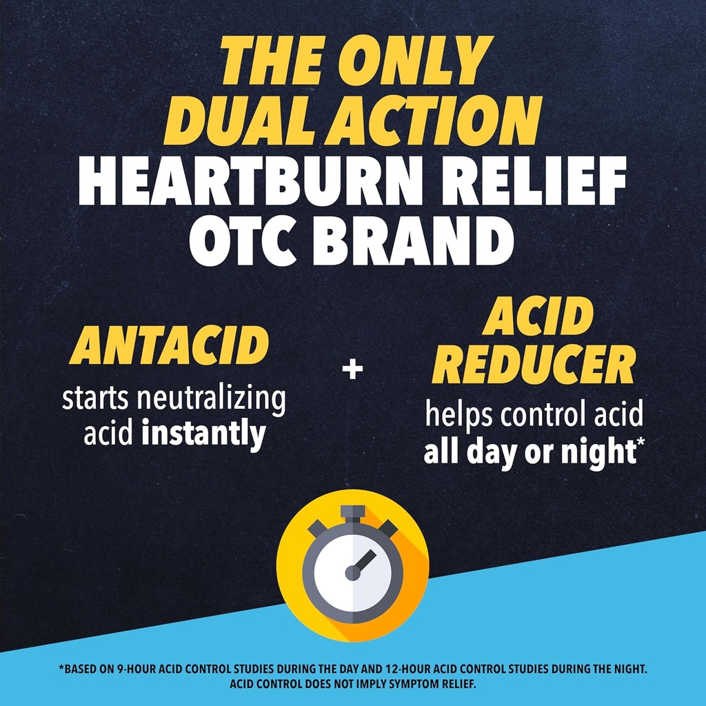 Pepcid Complete Acid Reducer + Antacid for Acid Reflux, 10mg Famotidine, 800mg Calcium Carbonate & 165mg Magnesium Hydroxide per Heartburn Tablet, Antacid Chews, Tropical Fruit, 50 ct 4
